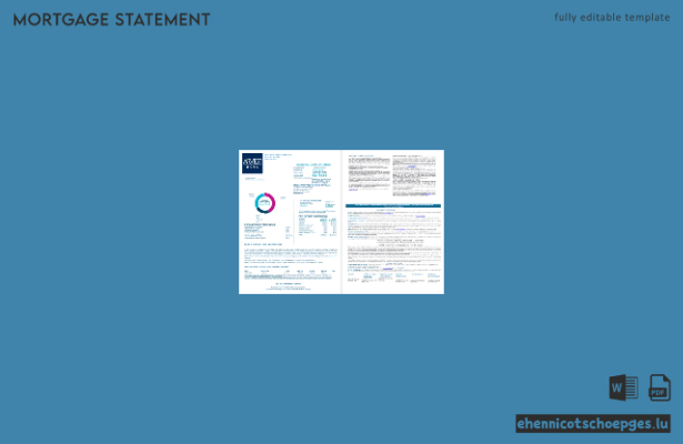 US-Arvest-Bank-Hypothekendarlehensabrechnung in Word- und PDF-Format, 4 Seiten, Beispielvorschau 1-2
